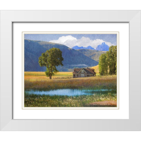 Miller House White Modern Wood Framed Art Print with Double Matting by Vest, Chris