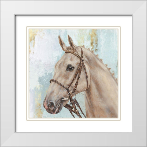 Show Horse  White Modern Wood Framed Art Print with Double Matting by Perejogina, Dina