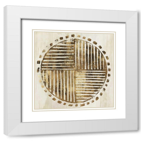 African Lines I White Modern Wood Framed Art Print with Double Matting by Watts, Eva