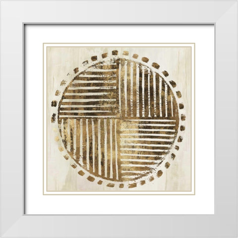 African Lines I White Modern Wood Framed Art Print with Double Matting by Watts, Eva