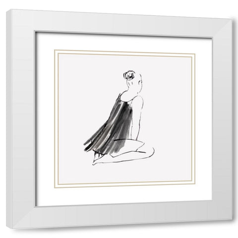 Leanna I White Modern Wood Framed Art Print with Double Matting by Watts, Eva
