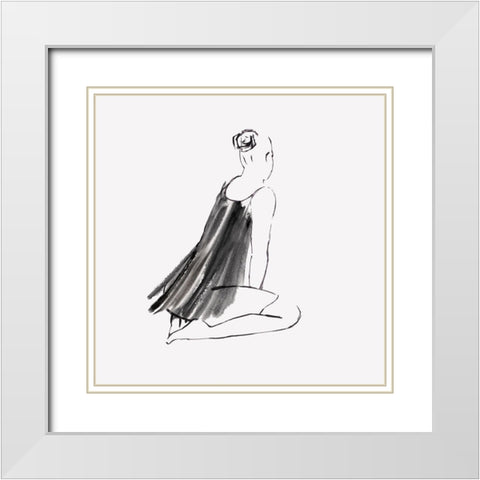 Leanna I White Modern Wood Framed Art Print with Double Matting by Watts, Eva