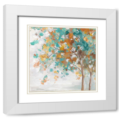 Autumn Mood White Modern Wood Framed Art Print with Double Matting by Watts, Eva