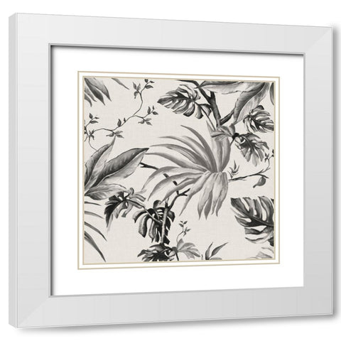 Vintage Palms Tolie I White Modern Wood Framed Art Print with Double Matting by Watts, Eva