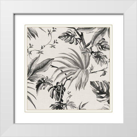 Vintage Palms Tolie I White Modern Wood Framed Art Print with Double Matting by Watts, Eva