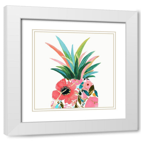 Pina Colada White Modern Wood Framed Art Print with Double Matting by Watts, Eva