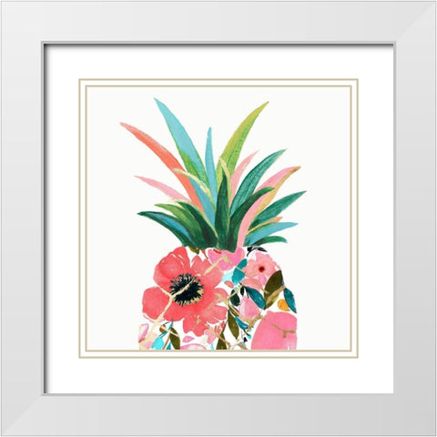 Pina Colada White Modern Wood Framed Art Print with Double Matting by Watts, Eva