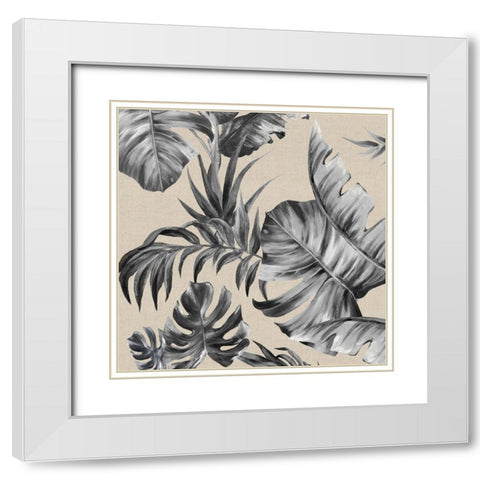 Luscious Palms I White Modern Wood Framed Art Print with Double Matting by Watts, Eva
