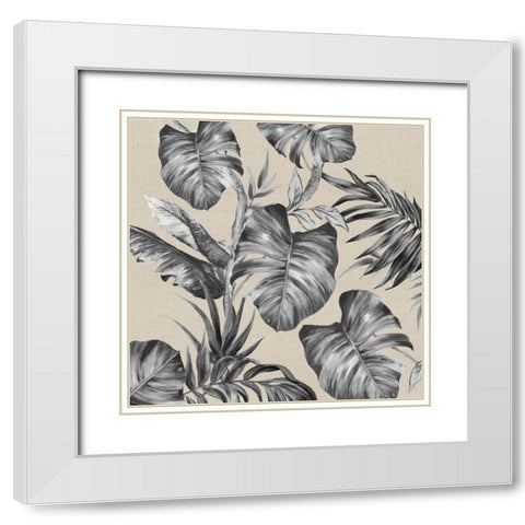 Luscious Palms II White Modern Wood Framed Art Print with Double Matting by Watts, Eva