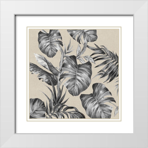 Luscious Palms II White Modern Wood Framed Art Print with Double Matting by Watts, Eva