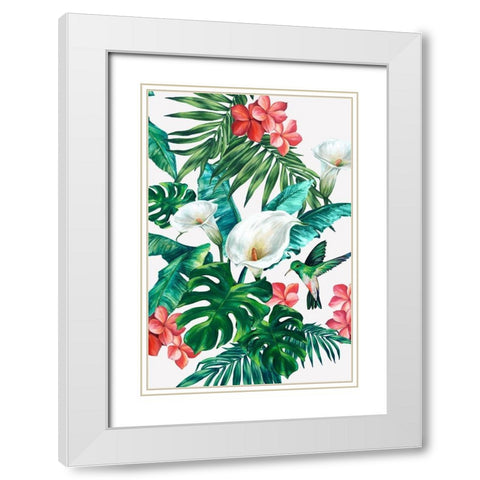 White Lillies White Modern Wood Framed Art Print with Double Matting by Watts, Eva