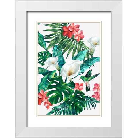 White Lillies White Modern Wood Framed Art Print with Double Matting by Watts, Eva