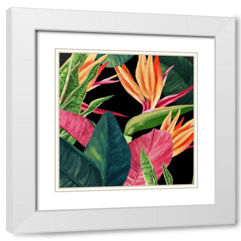 Green Palms White Modern Wood Framed Art Print with Double Matting by Watts, Eva