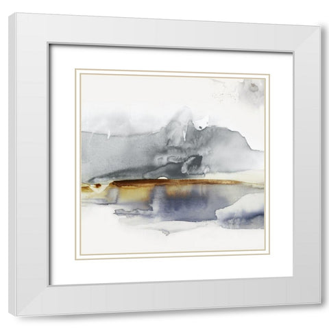 Gray Lunar II White Modern Wood Framed Art Print with Double Matting by Watts, Eva