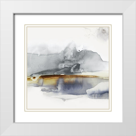 Gray Lunar II White Modern Wood Framed Art Print with Double Matting by Watts, Eva