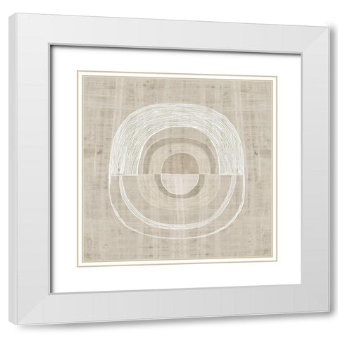 Organic Weave II White Modern Wood Framed Art Print with Double Matting by Watts, Eva