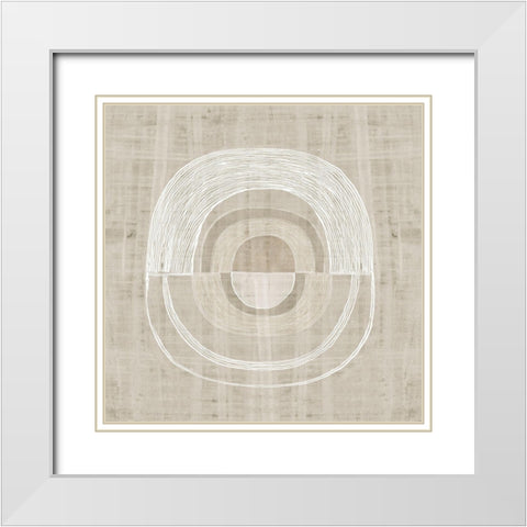 Organic Weave II White Modern Wood Framed Art Print with Double Matting by Watts, Eva