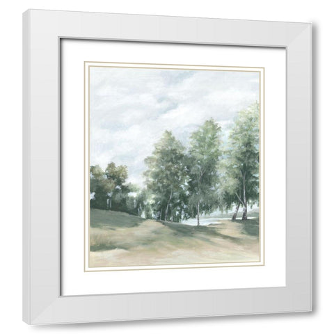 At The Cottage White Modern Wood Framed Art Print with Double Matting by Watts, Eva