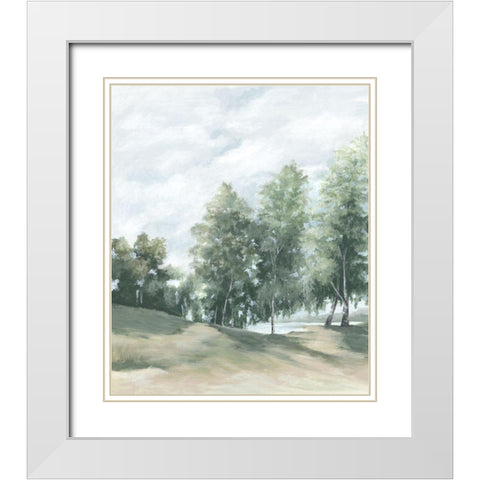 At The Cottage White Modern Wood Framed Art Print with Double Matting by Watts, Eva