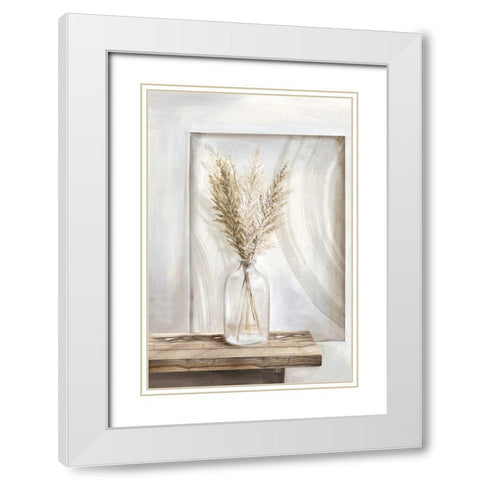 Dry Pampas Grass I White Modern Wood Framed Art Print with Double Matting by Watts, Eva