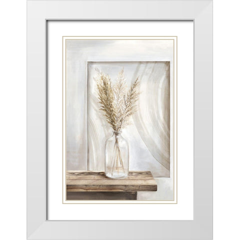 Dry Pampas Grass I White Modern Wood Framed Art Print with Double Matting by Watts, Eva