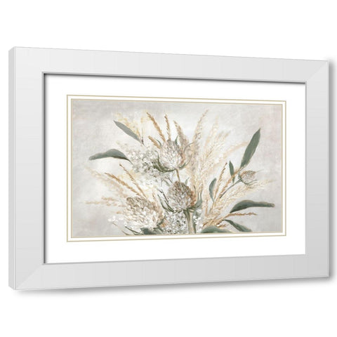 Juno White Modern Wood Framed Art Print with Double Matting by Watts, Eva