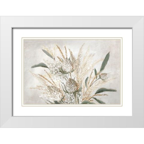 Juno White Modern Wood Framed Art Print with Double Matting by Watts, Eva