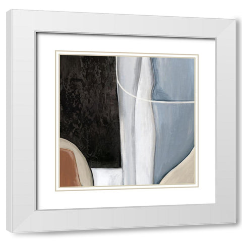Blue Match II White Modern Wood Framed Art Print with Double Matting by Watts, Eva