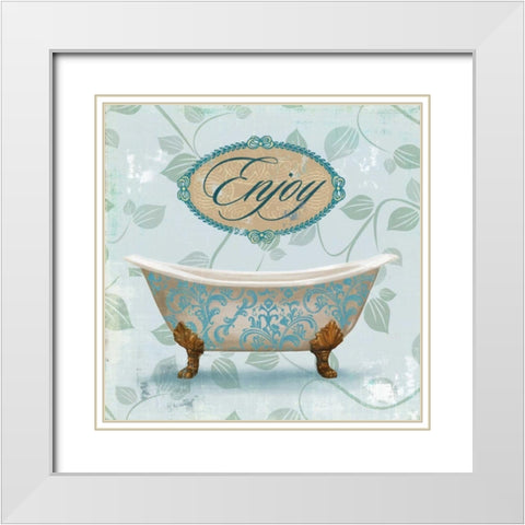 Enjoy Bath White Modern Wood Framed Art Print with Double Matting by Fontaine, Drako