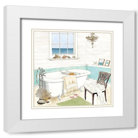 Seaside Spa I White Modern Wood Framed Art Print with Double Matting by Haybittel, Jocelyn