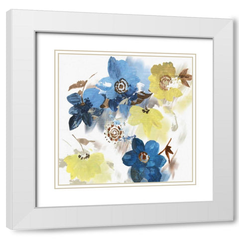 Glitchy Floral I White Modern Wood Framed Art Print with Double Matting by Jensen, Asia