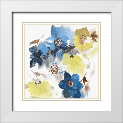 Glitchy Floral I White Modern Wood Framed Art Print with Double Matting by Jensen, Asia