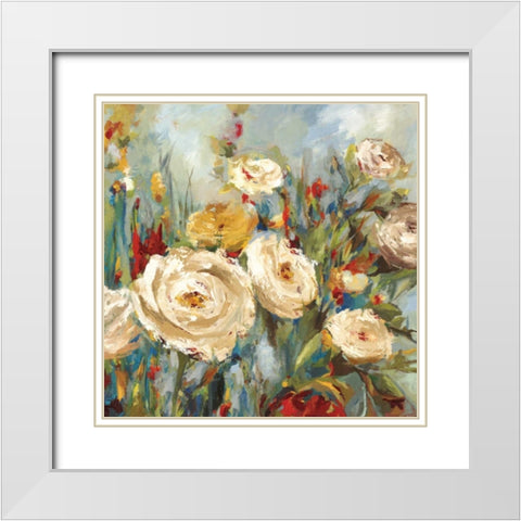 Calico Fields White Modern Wood Framed Art Print with Double Matting by Jensen, Asia