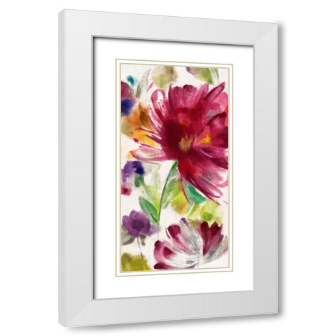 Garden Whisper I White Modern Wood Framed Art Print with Double Matting by Jensen, Asia