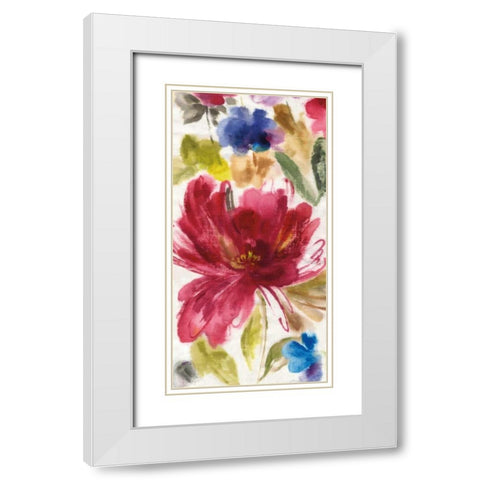 Garden Whisper II White Modern Wood Framed Art Print with Double Matting by Jensen, Asia