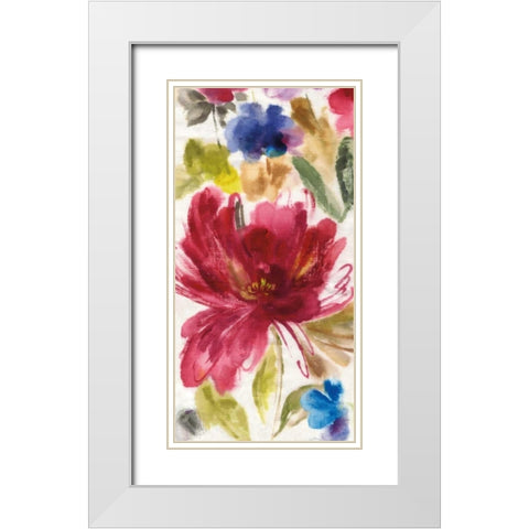 Garden Whisper II White Modern Wood Framed Art Print with Double Matting by Jensen, Asia