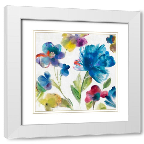 Sarcelle Jardin I - Mini White Modern Wood Framed Art Print with Double Matting by Jensen, Asia