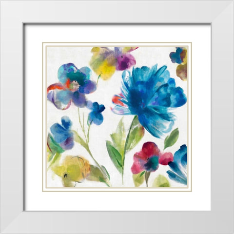 Sarcelle Jardin I - Mini White Modern Wood Framed Art Print with Double Matting by Jensen, Asia