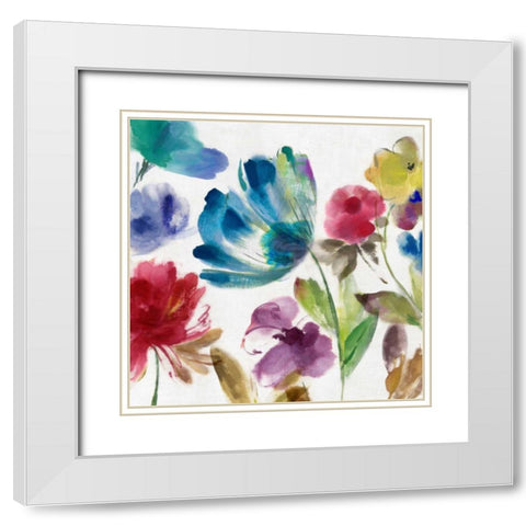 Sarcelle Jardin II - Mini White Modern Wood Framed Art Print with Double Matting by Jensen, Asia