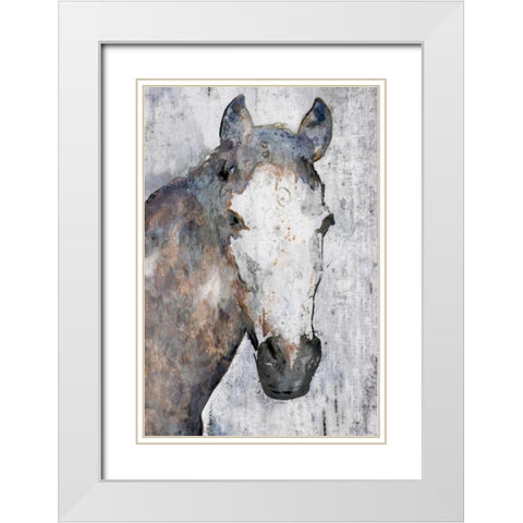 Horse Portrait I White Modern Wood Framed Art Print with Double Matting by Orlov, Irena
