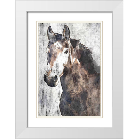 Horse Portrait II White Modern Wood Framed Art Print with Double Matting by Orlov, Irena