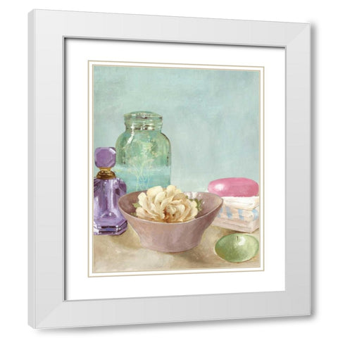 Refreshing Spa - Mini White Modern Wood Framed Art Print with Double Matting by Pearce, Allison