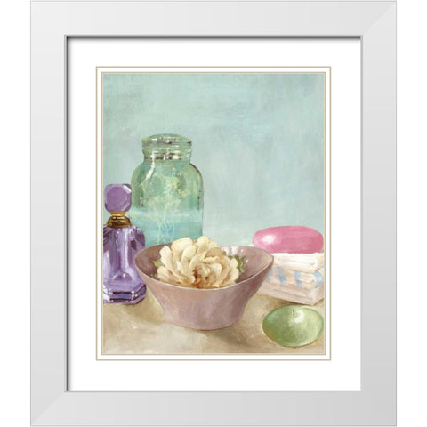 Refreshing Spa - Mini White Modern Wood Framed Art Print with Double Matting by Pearce, Allison