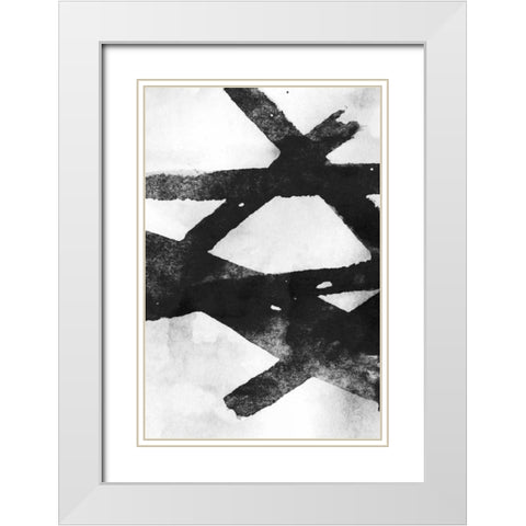 Gestures I White Modern Wood Framed Art Print with Double Matting by PI Galerie