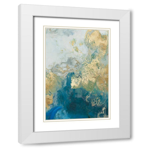 Ocean Splash II White Modern Wood Framed Art Print with Double Matting by PI Galerie