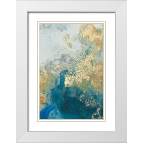 Ocean Splash II White Modern Wood Framed Art Print with Double Matting by PI Galerie