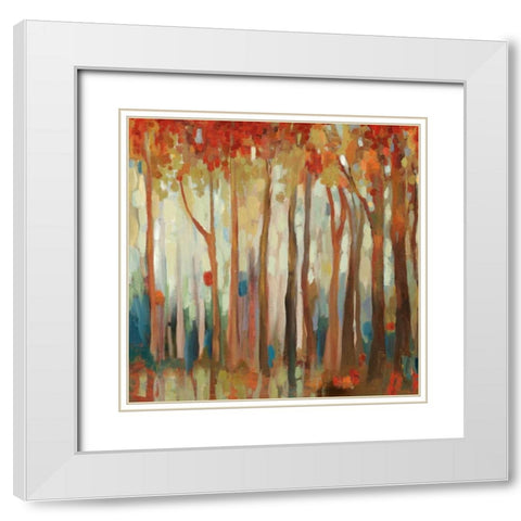 Teal Birch White Modern Wood Framed Art Print with Double Matting by Pearce, Allison