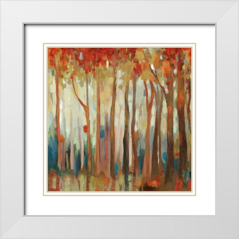 Teal Birch White Modern Wood Framed Art Print with Double Matting by Pearce, Allison