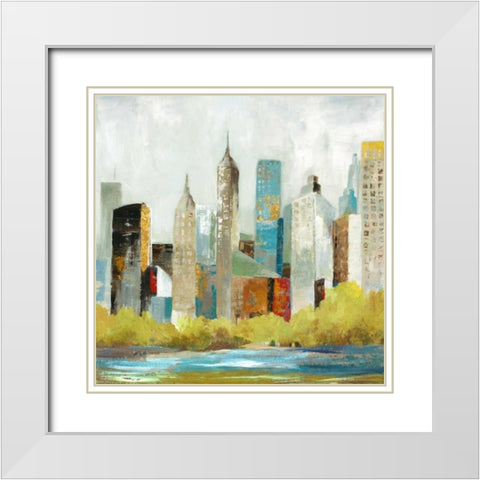 Hudson Ferry I White Modern Wood Framed Art Print with Double Matting by Pearce, Allison