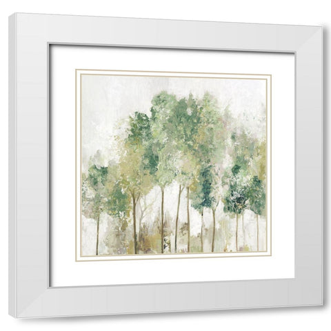 Shabby Trees White Modern Wood Framed Art Print with Double Matting by Pearce, Allison